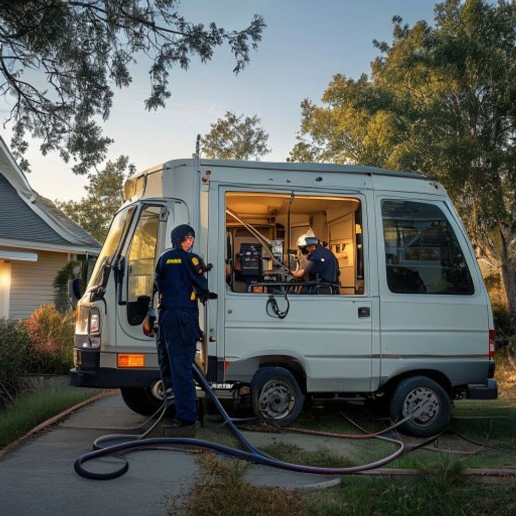 Truck-mounted water extractor on emergency dispatch in Missouri City