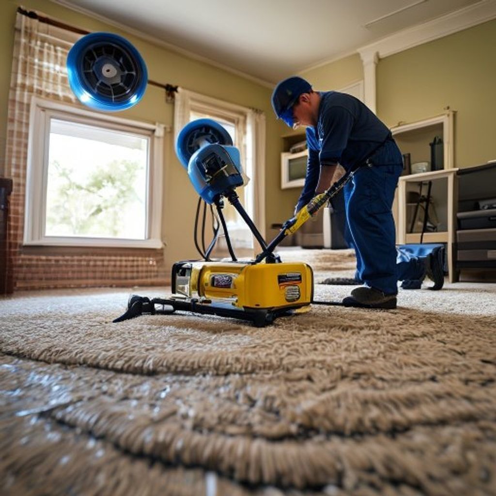 IICRC-certified water damage restoration crew working a Missouri City home